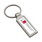 Schlüsselanhänger Multi Shape rechteckig schmal mit OOE Blasmusikverbandslogo als Gelaufkleber by ebets